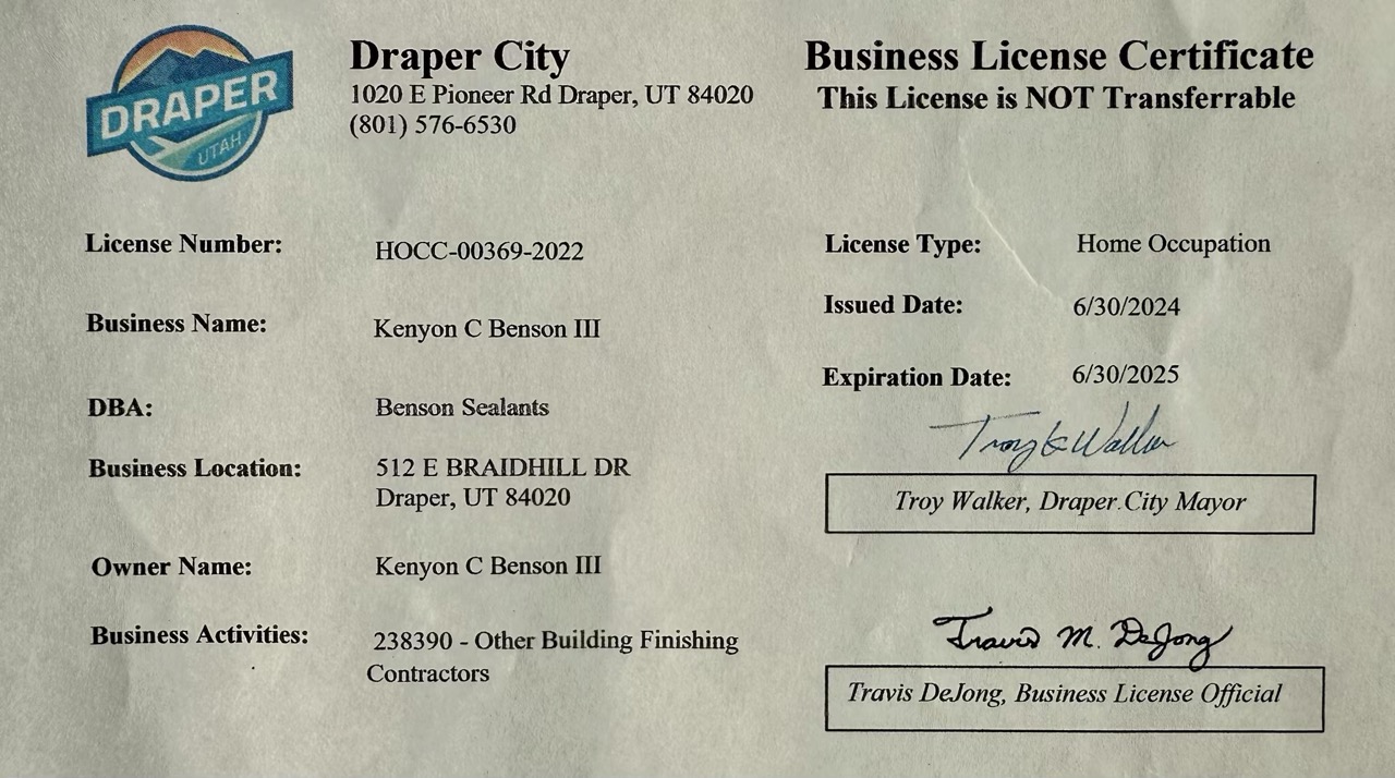 Draper City Business License